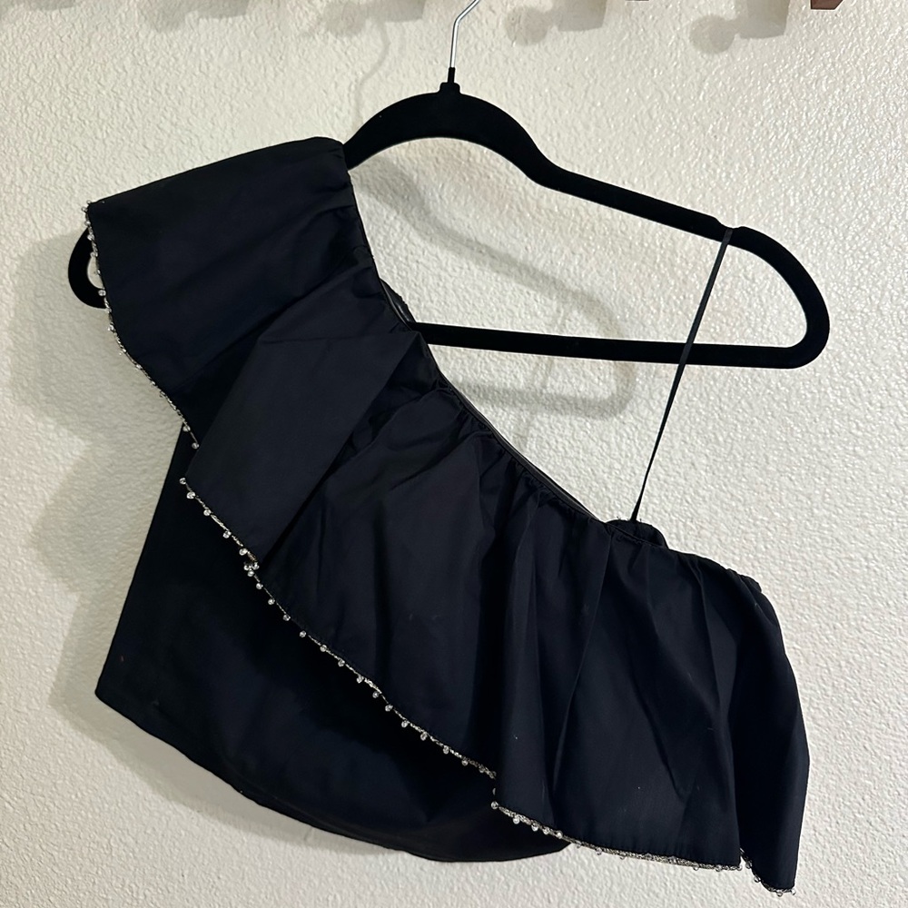 Wildfox Black Textured Top